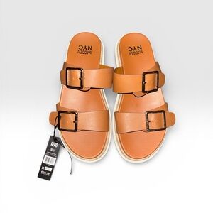 Madewell Tan Double-Buckle Slide Sandals